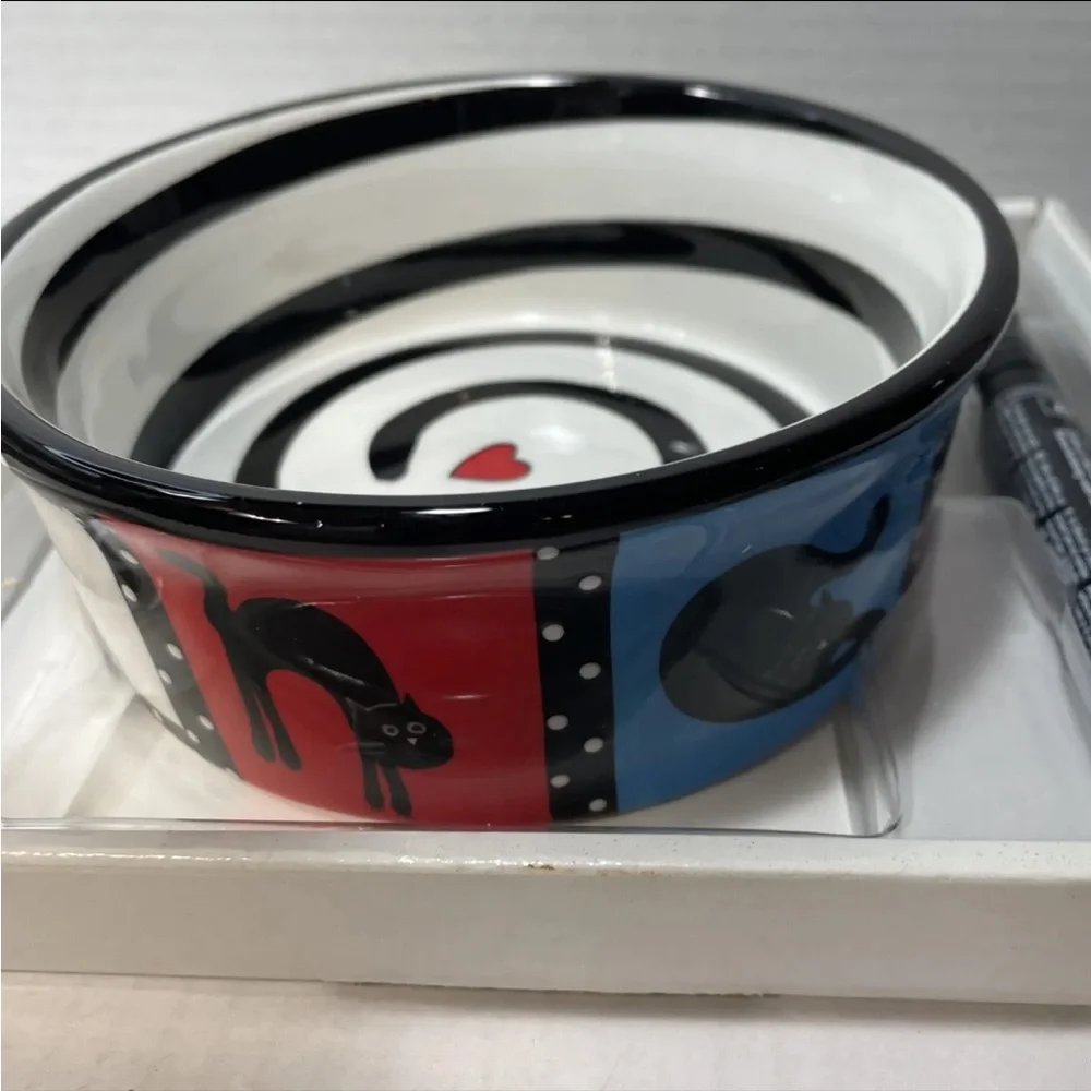 Cat Ceramic Food Water Bowl Do It Yourself Personalized New With Included Marker